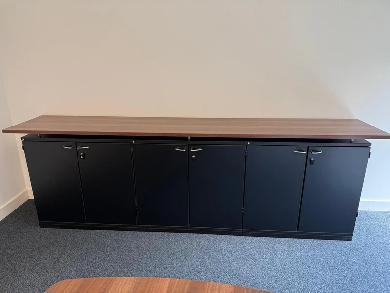 Sideboard Schwarz / Nussbaum