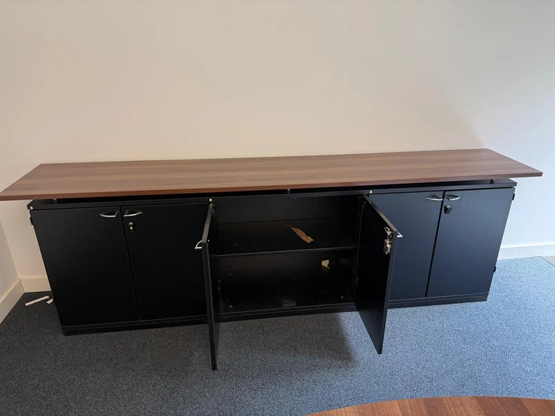Sideboard Schwarz / Nussbaum