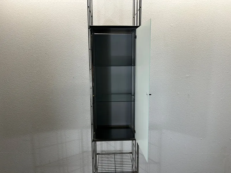 Balton Schrank / Vitrine Chrom Milchglas