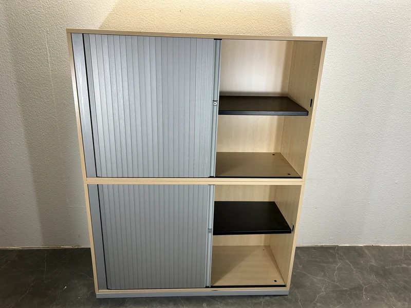 Steelcase Sideboard Ahorn/Silber Aufsatzschränke 4/5/6OH