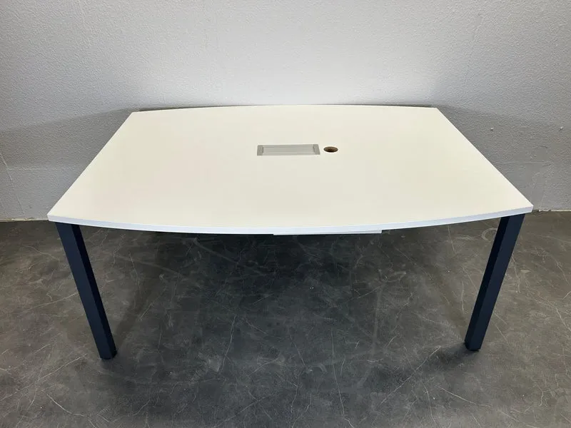 Konferenztisch Oval Weiß / Schwarz