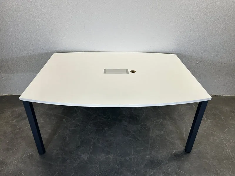Konferenztisch Oval Weiß / Schwarz