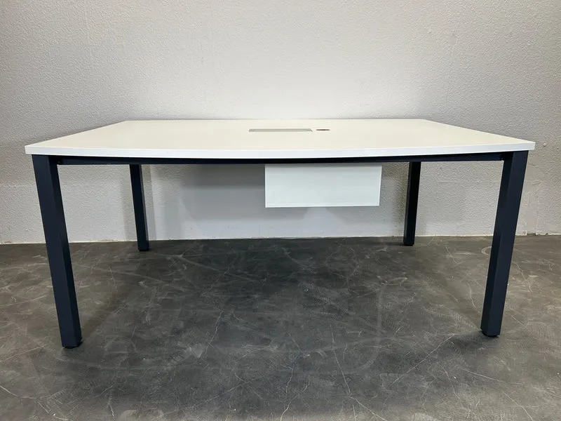 Konferenztisch Oval Weiß / Schwarz