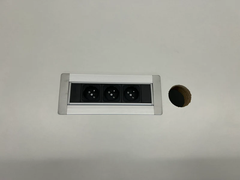 Konferenztisch Oval Weiß / Schwarz