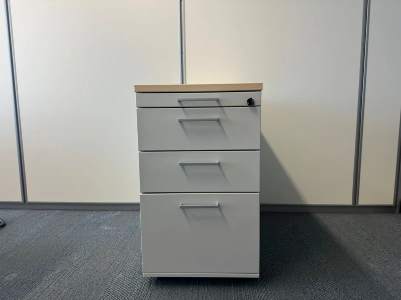 Coneon Rollcontainer Grau / Ahorn