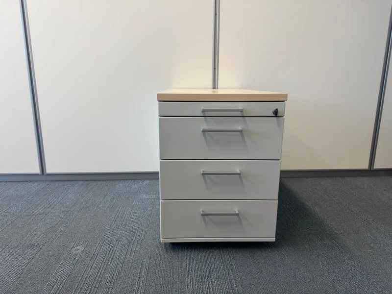 Coneon Rollcontainer Grau / Ahorn