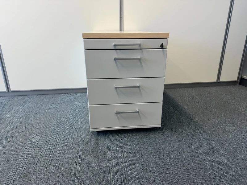Coneon Rollcontainer Grau / Ahorn