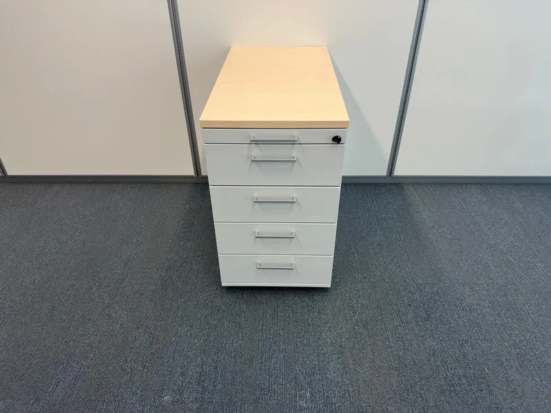 Coneon Rollcontainer Grau / Ahorn