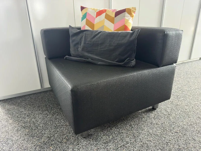 Lounge Ledersessel Schwarz