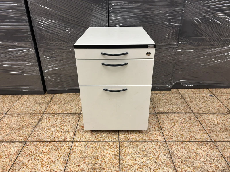 Heyne Rollcontainer Weiß / Schwarz mit Hängeregister