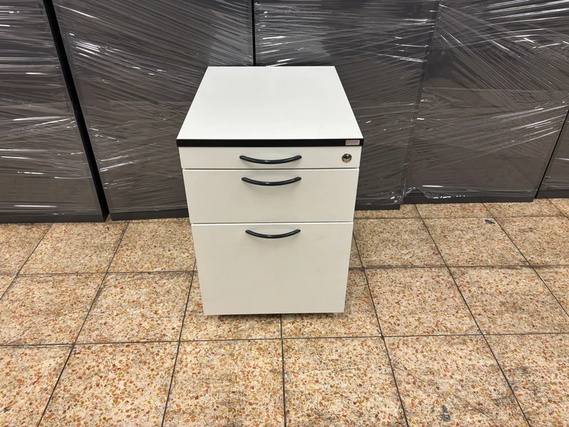 Heyne Rollcontainer Weiß / Schwarz mit Hängeregister
