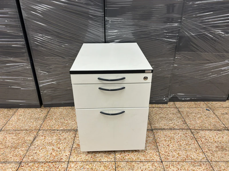 Heyne Rollcontainer Weiß / Schwarz mit Hängeregister