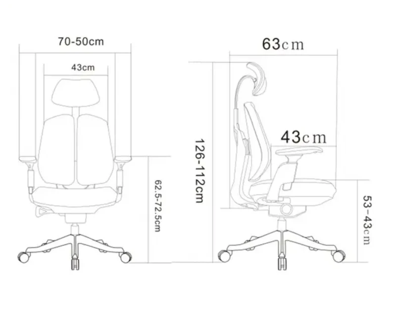 Protectwo Double Back leather Ergonomic Office Chair -TL92L W/B