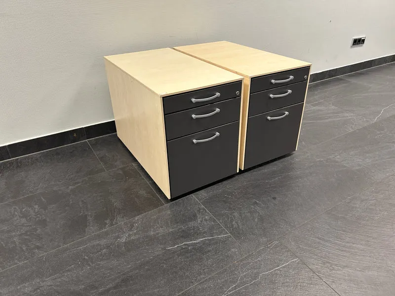 Rollcontainer Ahorn / Anthrazit
