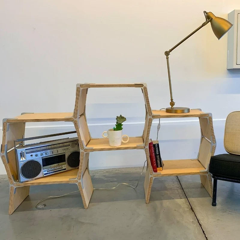 Hexagon Side Table | Three Cell