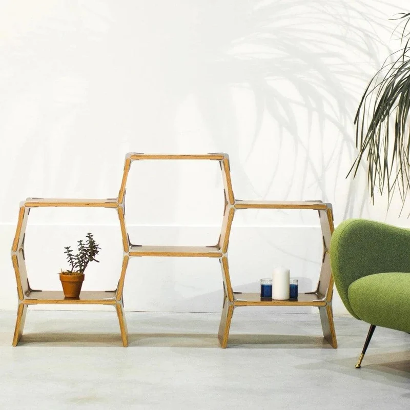 Hexagon Side Table | Three Cell