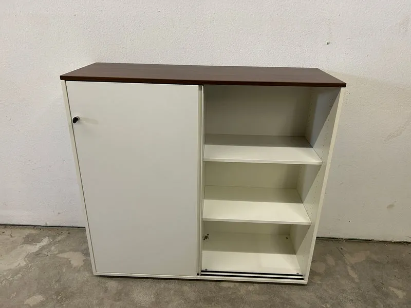 Sideboard Weiß / Nussbaum 3 OH