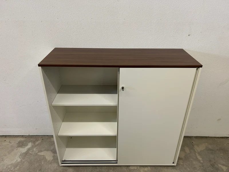 Sideboard Weiß / Nussbaum 3 OH