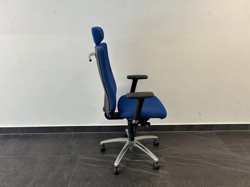 Dauphin Chefsessel Bürodrehstuhl mit Kopftstütze Blau