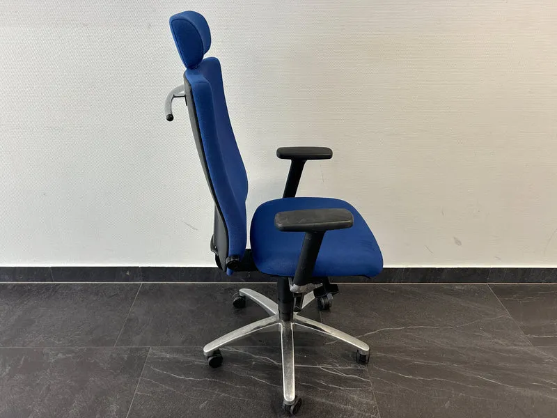 Dauphin Chefsessel Bürodrehstuhl mit Kopftstütze Blau