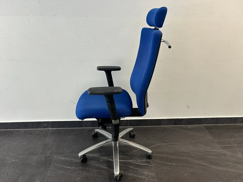 Dauphin Chefsessel Bürodrehstuhl mit Kopftstütze Blau