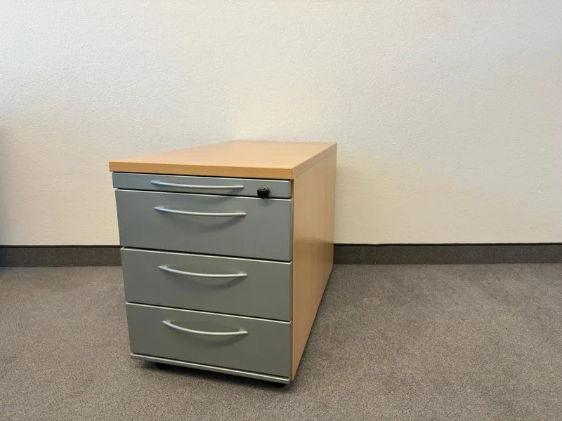 König & Neurath Rollcontainer Buche / Silber