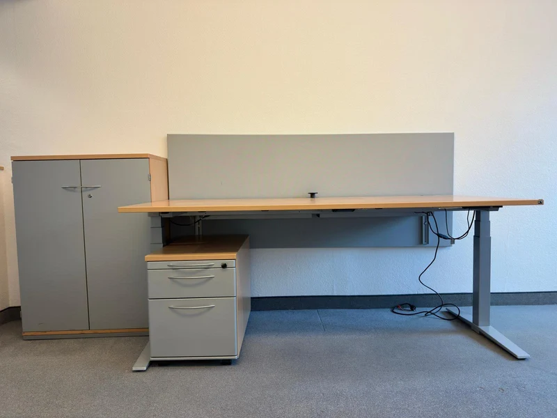 König & Neurath Rollcontainer Buche / Silber