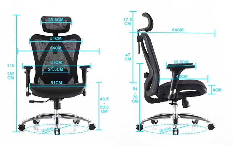 SIHOO M57 High Back Silla Ergonomic Chair Office Chair Grey Frame