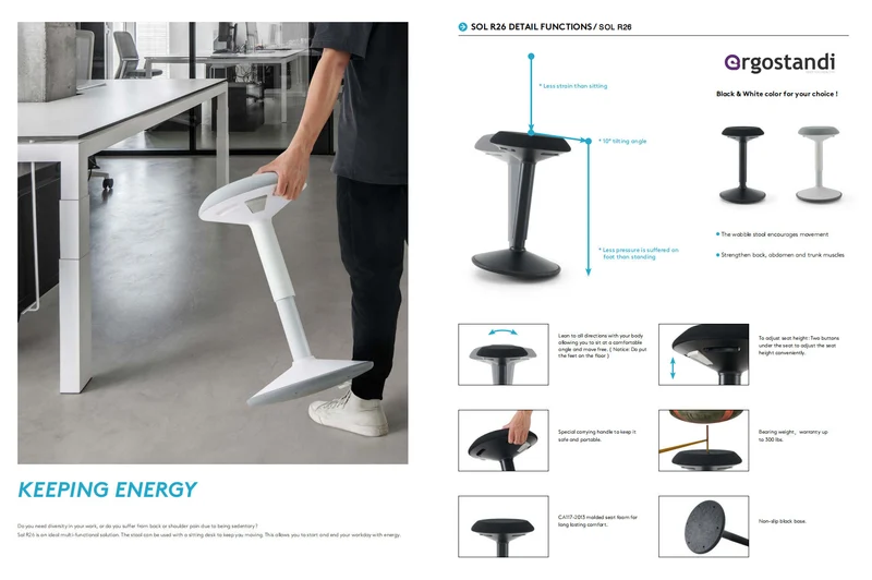 Ergostandi Ergonomic Stool - Wobble Chair ST5
