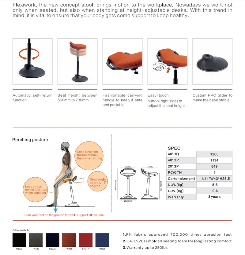 Ergostandi Ergonomic Stool - Wobble Chair ST4