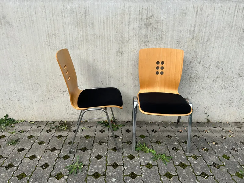 Konferenzstuhl Holz / Schwarz