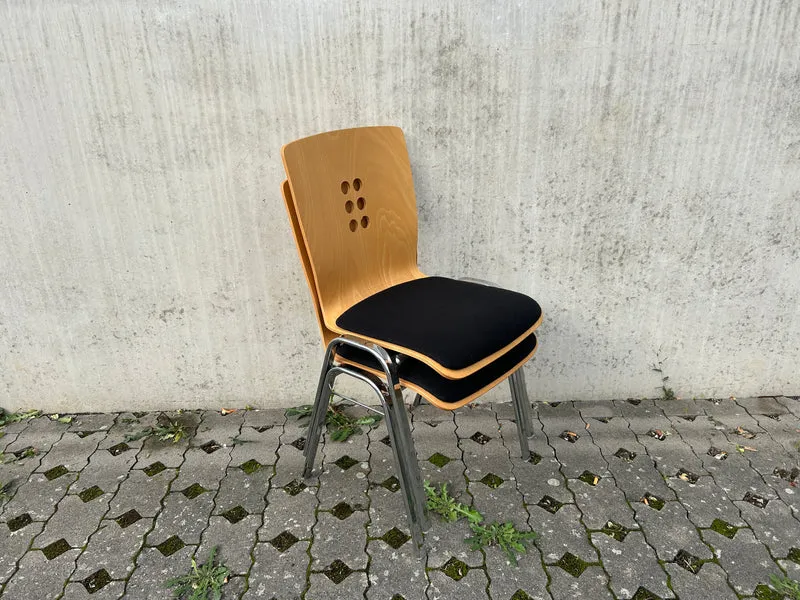 Konferenzstuhl Holz / Schwarz