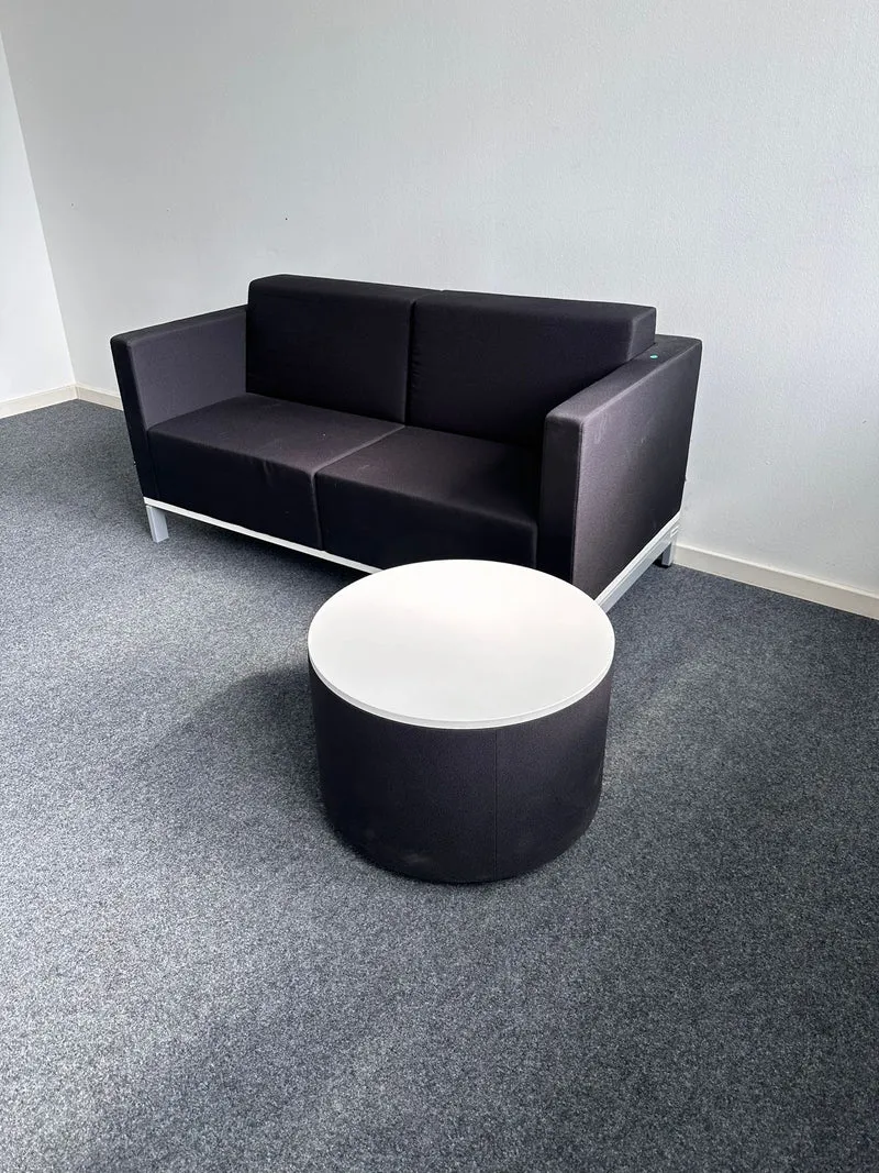 Beistelltisch Loungetisch Schwarz / Weiß