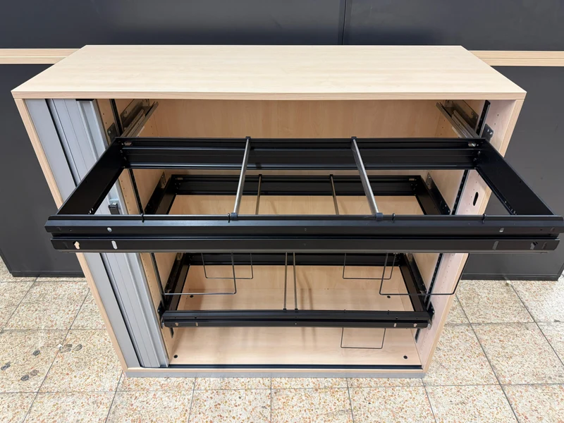 Steelcase Sideboard Ahorn/Silber mit Hängerregister