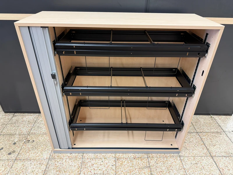 Steelcase Sideboard Ahorn/Silber mit Hängerregister