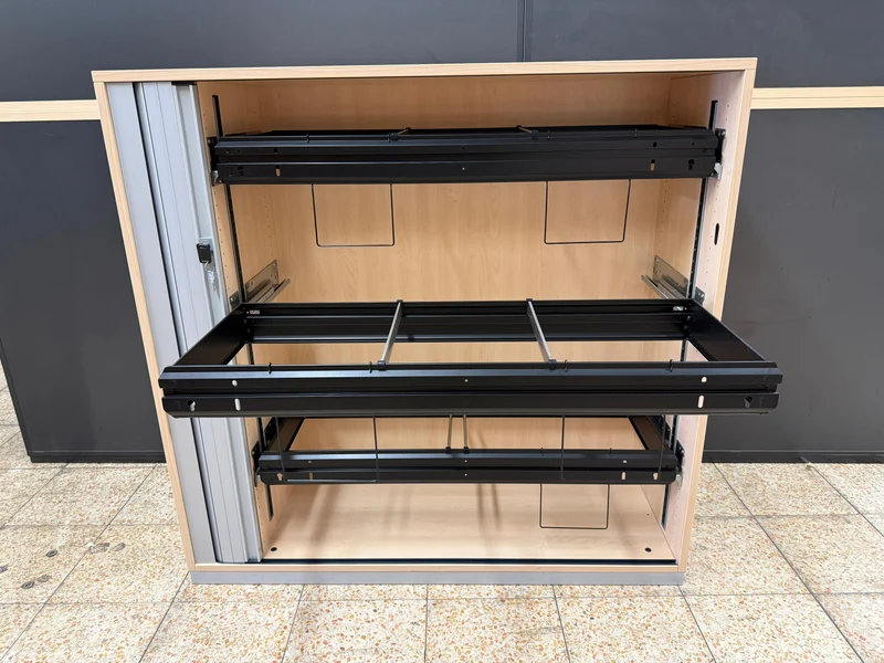 Steelcase Sideboard Ahorn/Silber mit Hängerregister