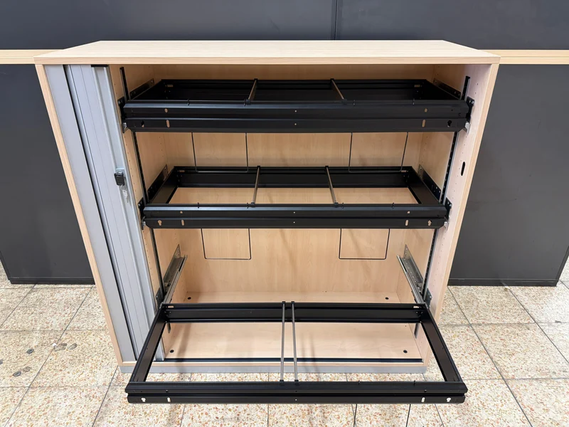 Steelcase Sideboard Ahorn/Silber mit Hängerregister