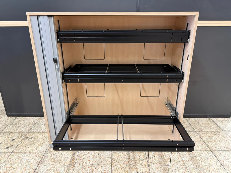 Steelcase Sideboard Ahorn/Silber mit Hängerregister