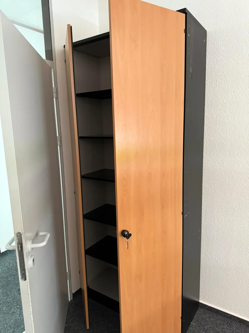 Steelcase Wandschrank Buche/Anthrazit