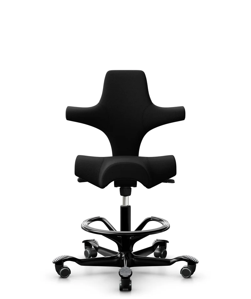 HÅG Capisco 8106 Ergonomic Office Chair with Optional High Seat and Footring Black
