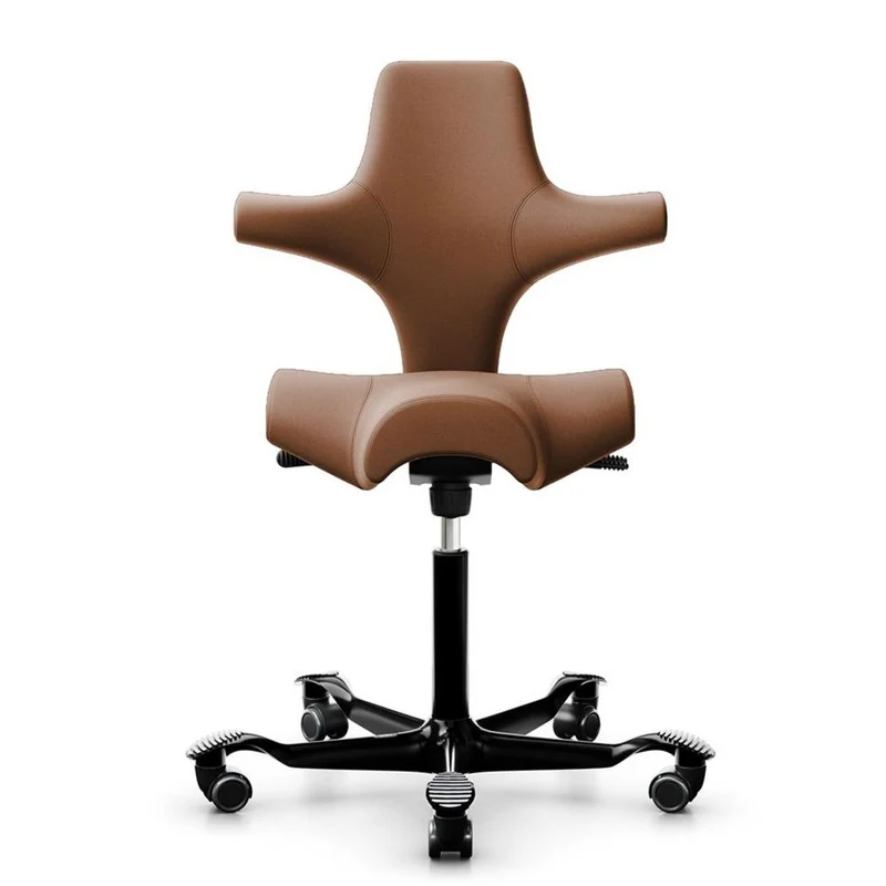 HÅG Capisco 8106, Leather Wollsdorf Paloma Natur, Black Base