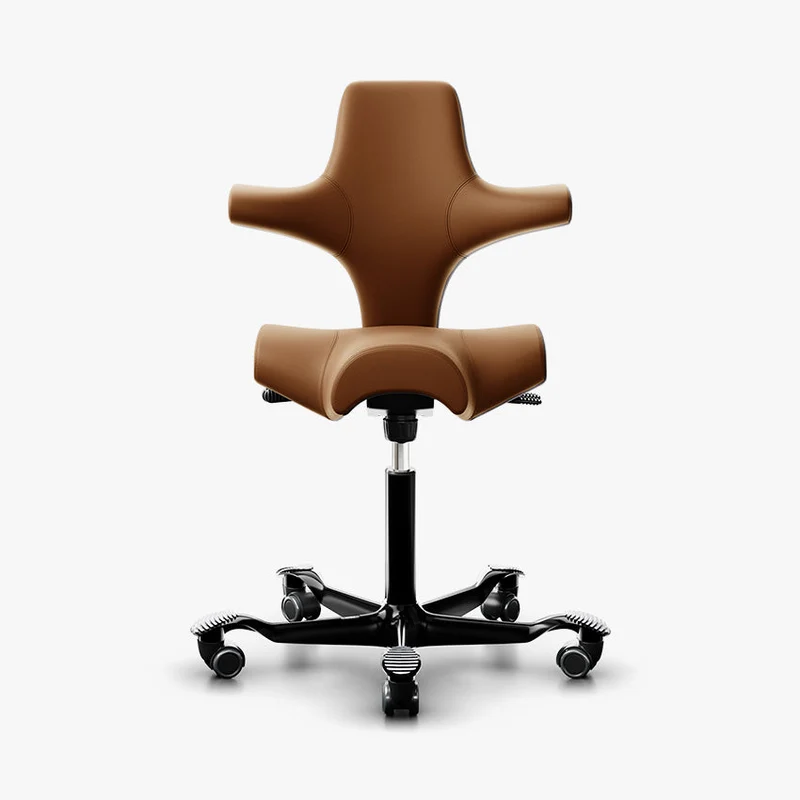 HÅG Capisco 8106, Leather Wollsdorf Paloma Natur, Black Base