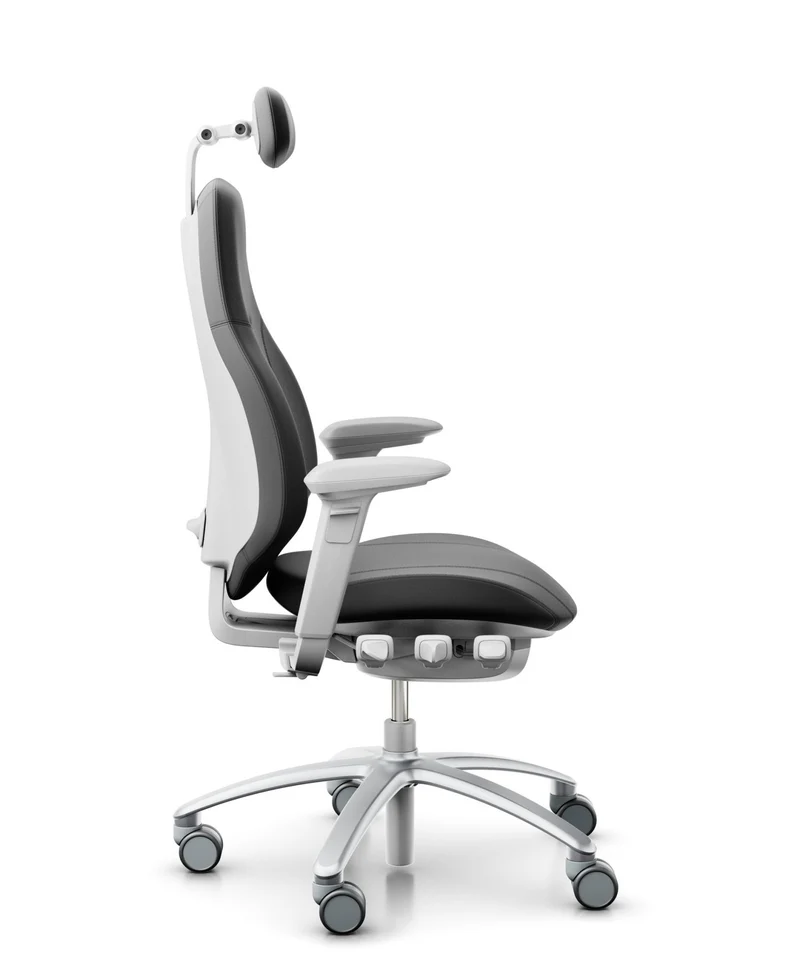 RH Mereo 220 Silver Grey, Leather Black