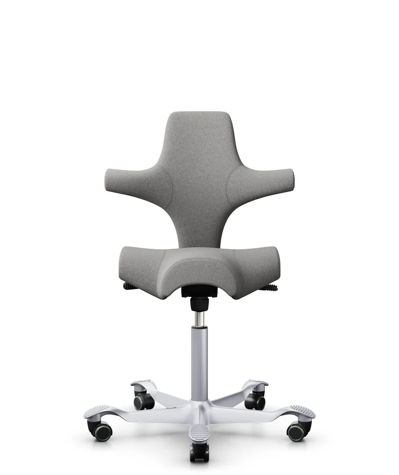 HÅG Capisco 8106 Ergonomic Office Chair Silver Metal, Light Grey Gabriel Cura CU60110