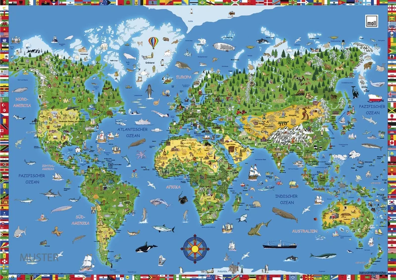 moll Blotting Pad - World Map