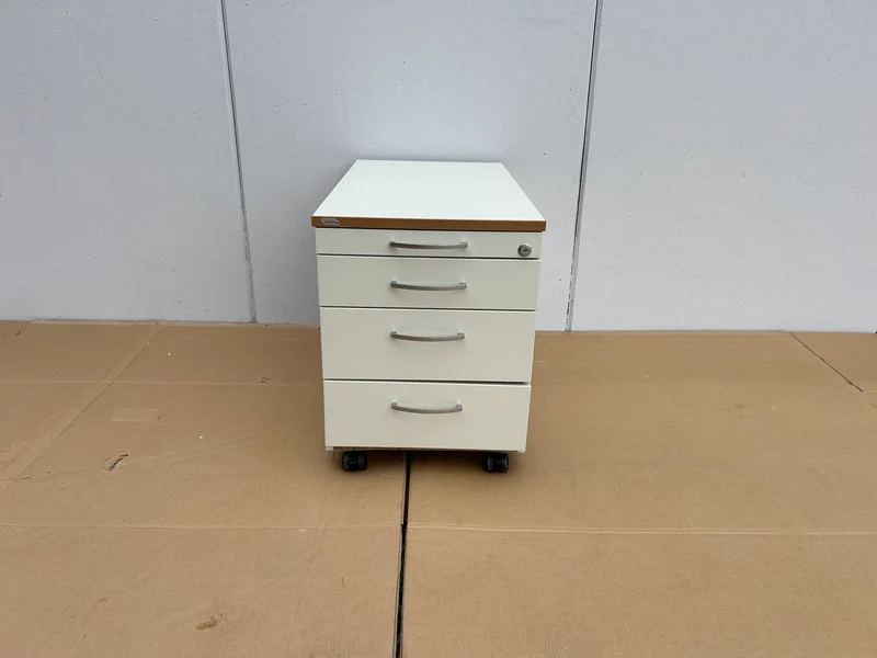 Vario Rollcontainer Weiß/Buche