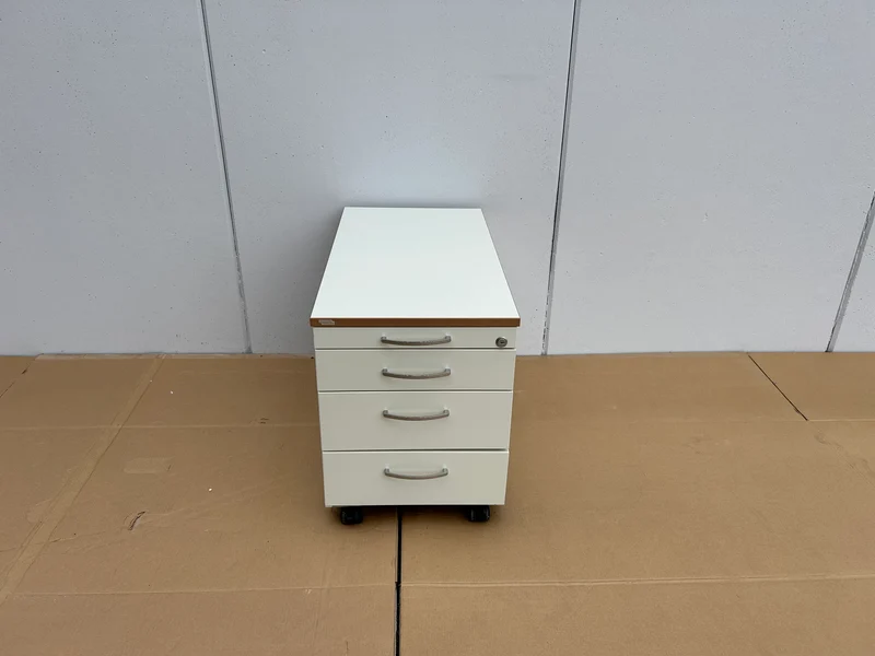 Vario Rollcontainer Weiß/Buche