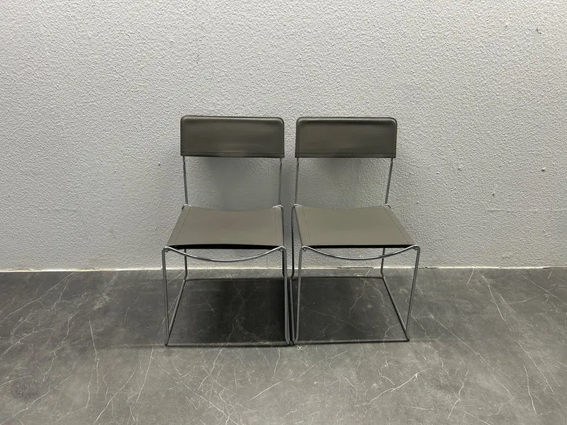 Konferenzstuhl Leder Grau