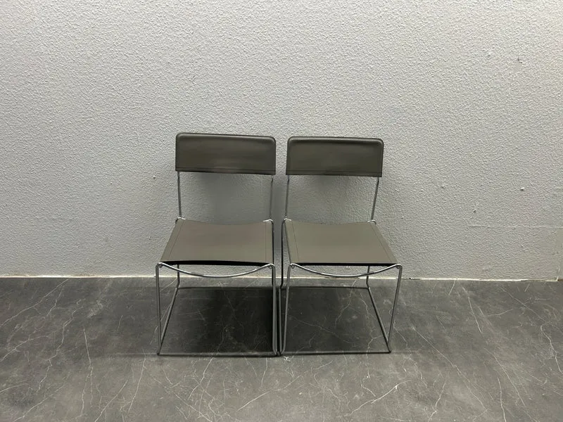 Konferenzstuhl Leder Grau