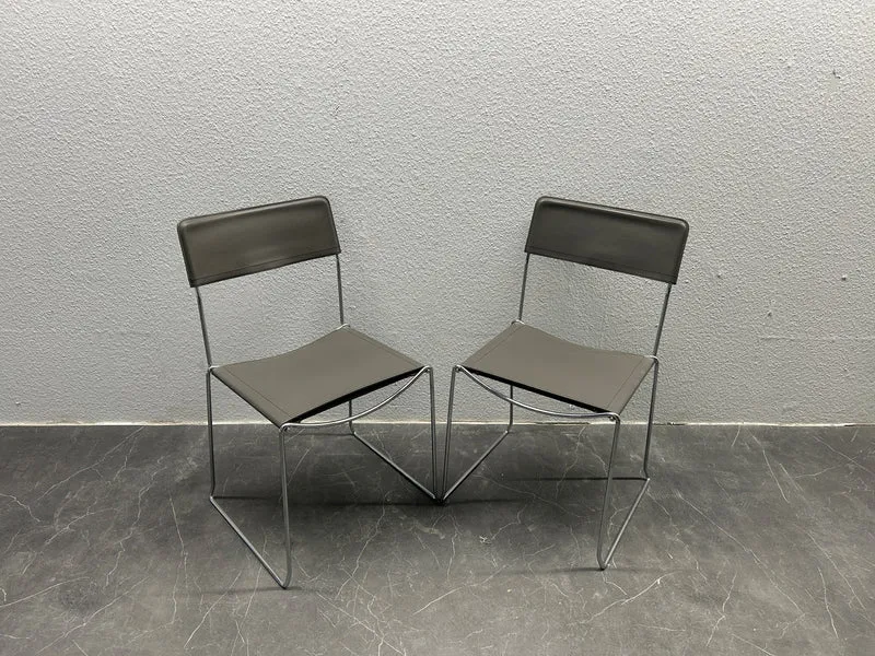 Konferenzstuhl Leder Grau